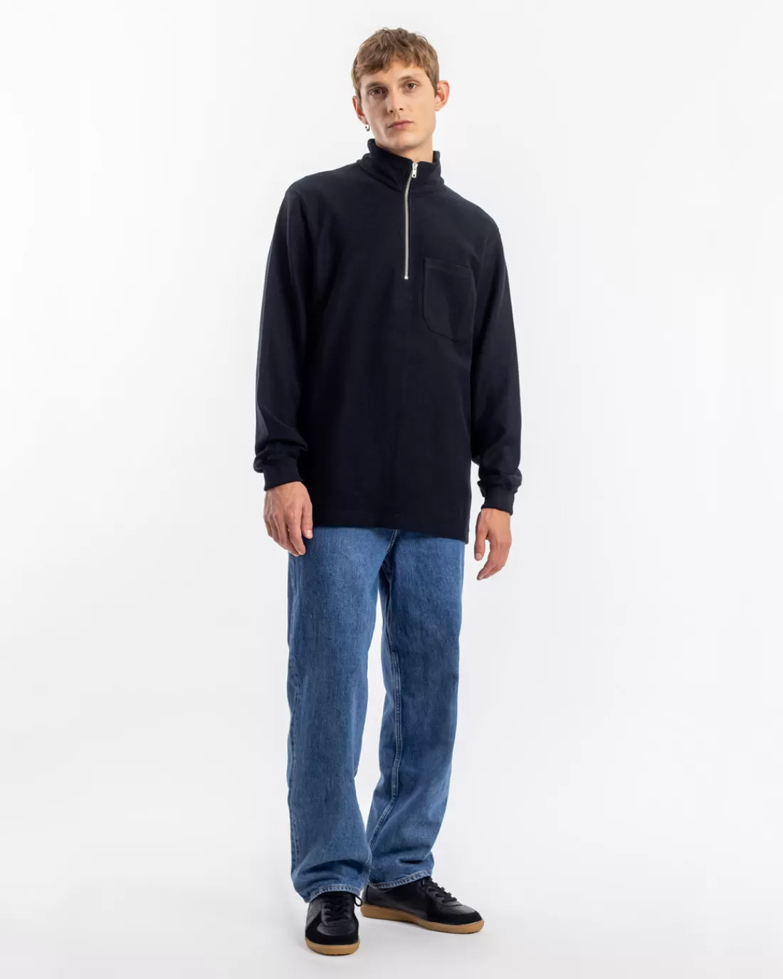 Rotholz Sweatshirts | Sweatshirts-Half Zip Sweatshirt Bio Baumwolle -